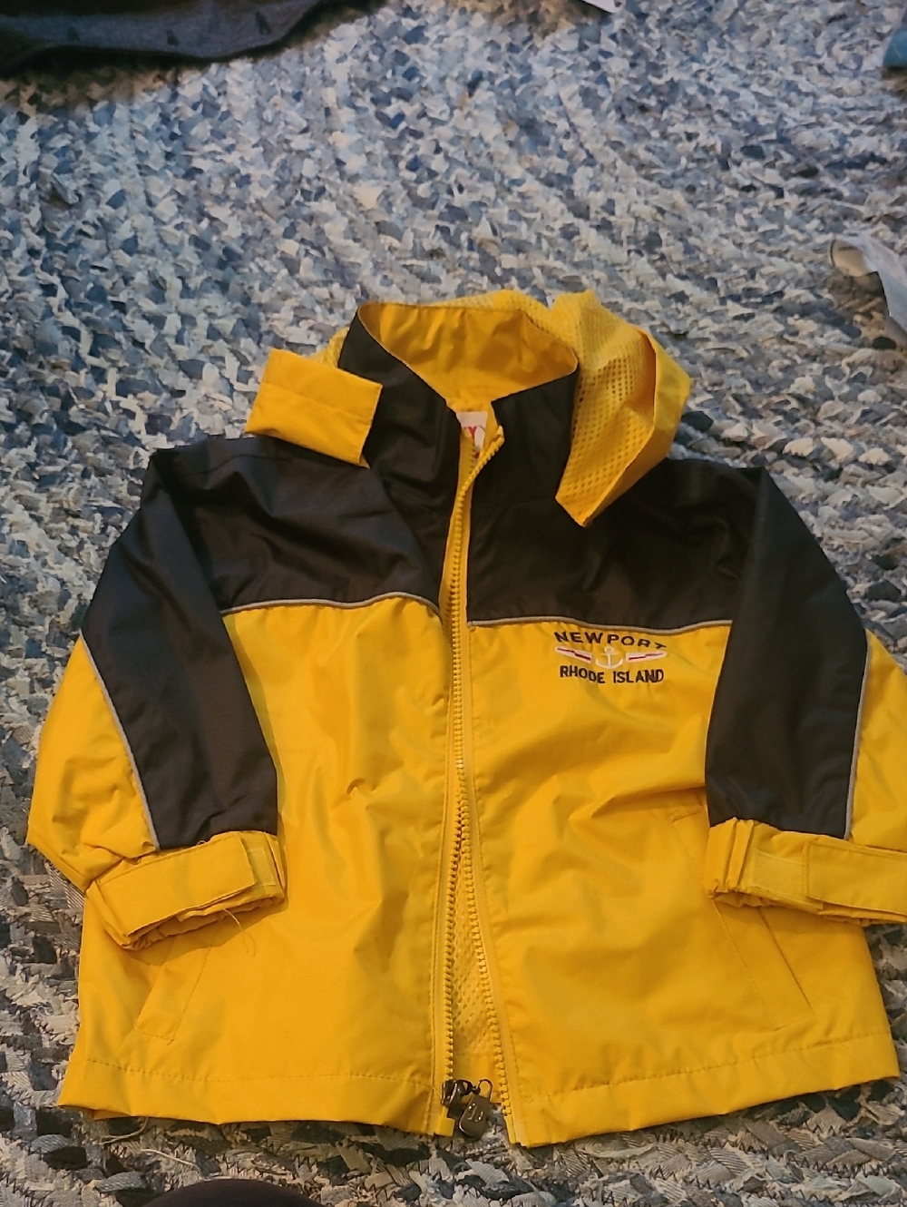Newport Yellow & Blue Kids' Hooded Rain Jacket